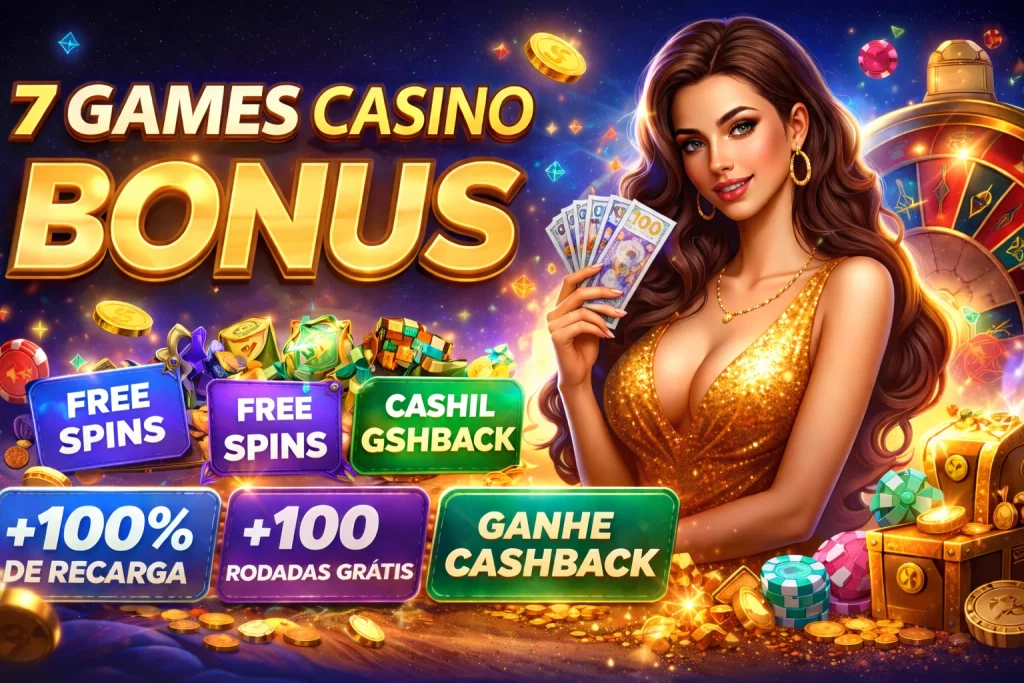 7 Games Casino bônus com recarga 100%, Free Spins e cashback para jogadores do Brasil